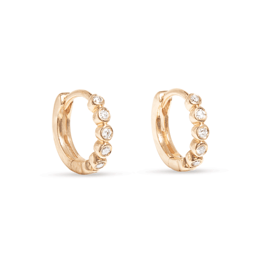 Diamond Bezel Huggie Earrings in Elegant Design