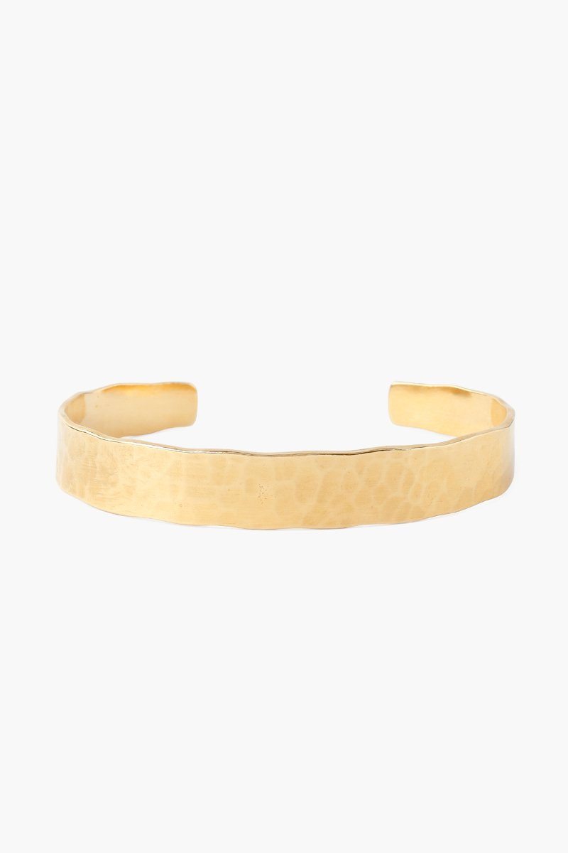 Hammered Yellow Gold Cuff Bracelet