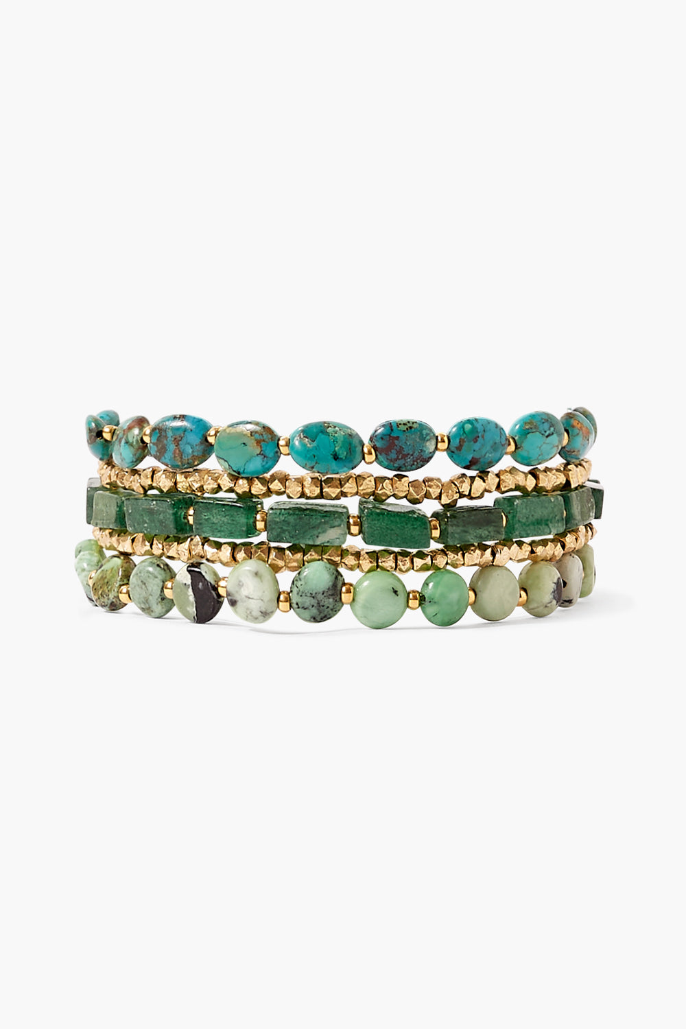 Green Mix Wrap Bracelet in Adjustable Design