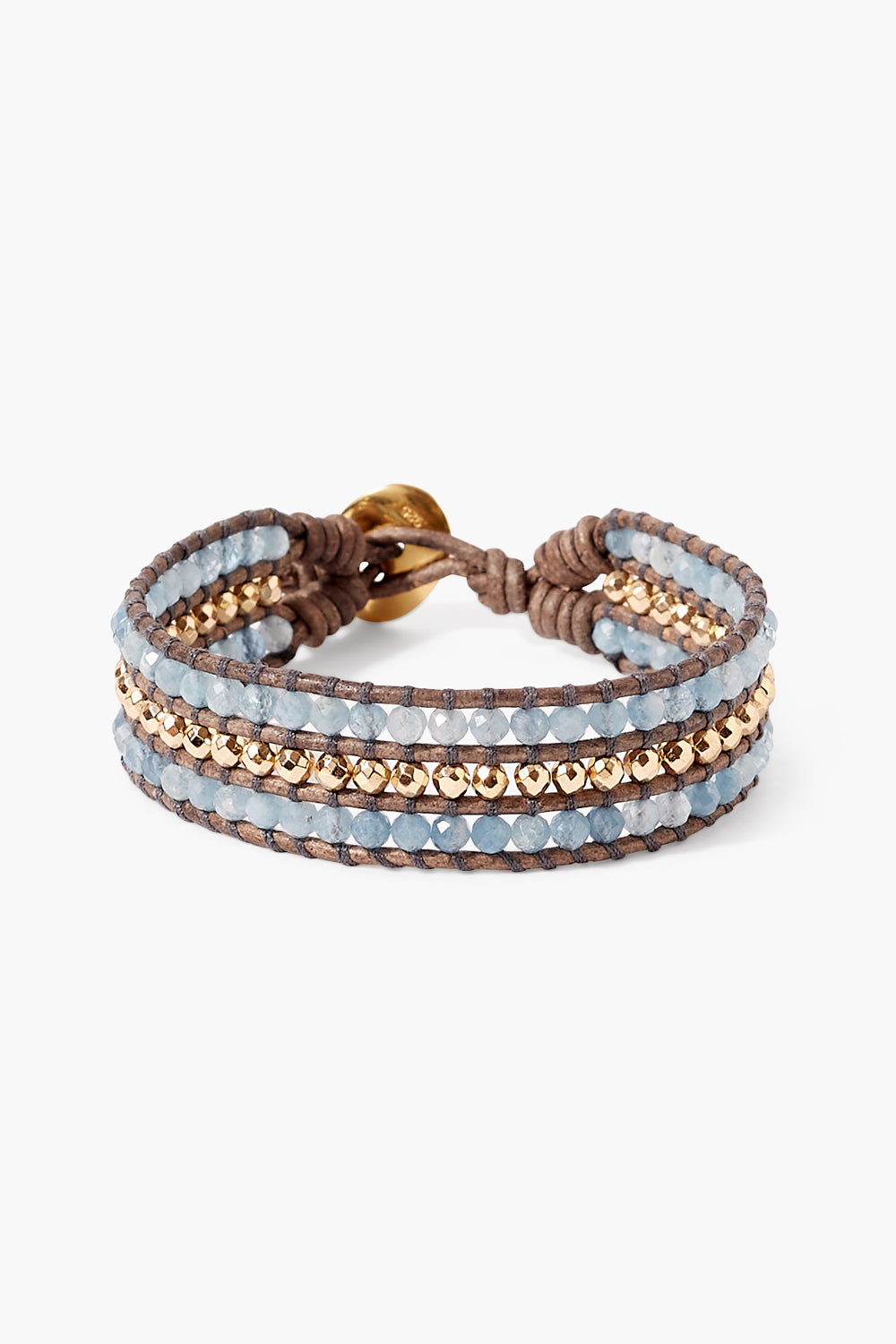 Aquamarine Cuff Wrap Bracelet in Stylish Design