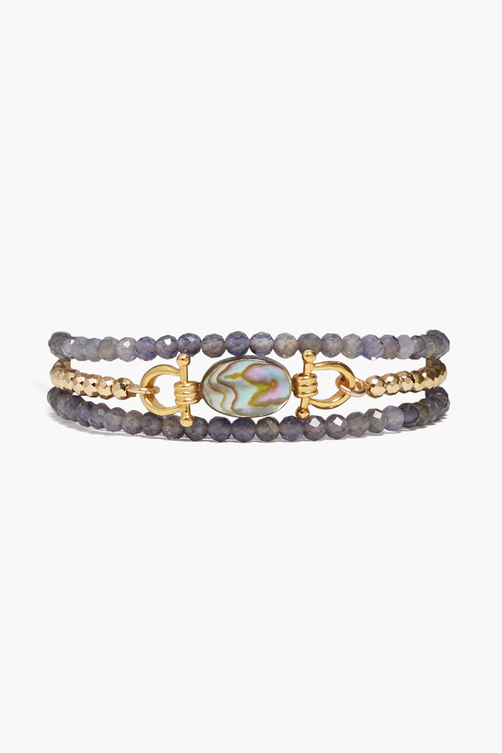 Triple Naked Wrap Bracelet in Iolite