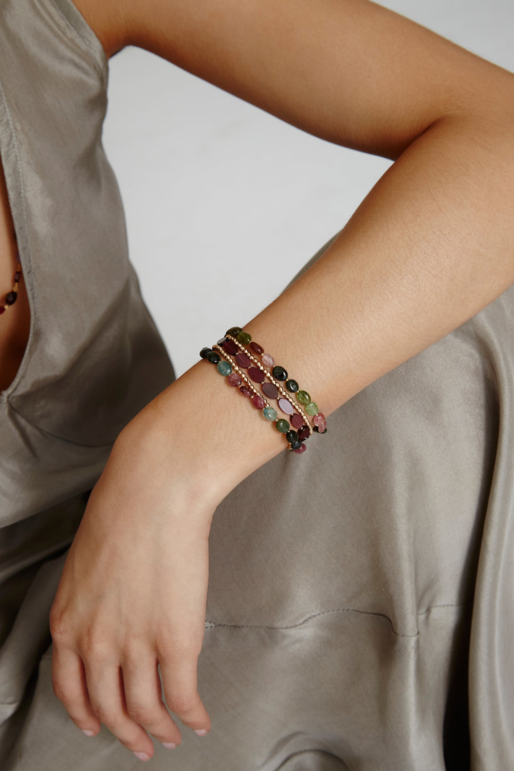 Tourmaline Mix Naked Wrap Bracelet