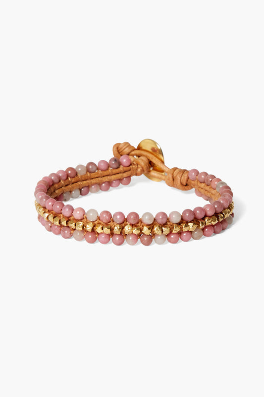 Rhodonite Cuff Wrap Bracelet in Stylish Design