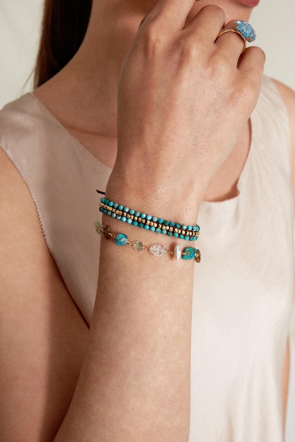 Turquoise Koa Wrap Bracelet for Casual Style