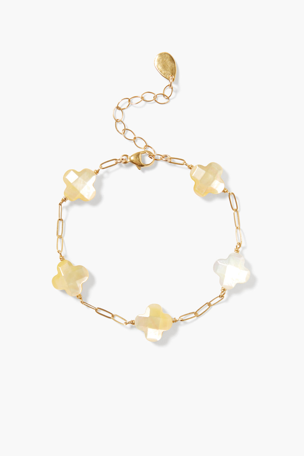 Yellow MOP Clover Style Bracelet