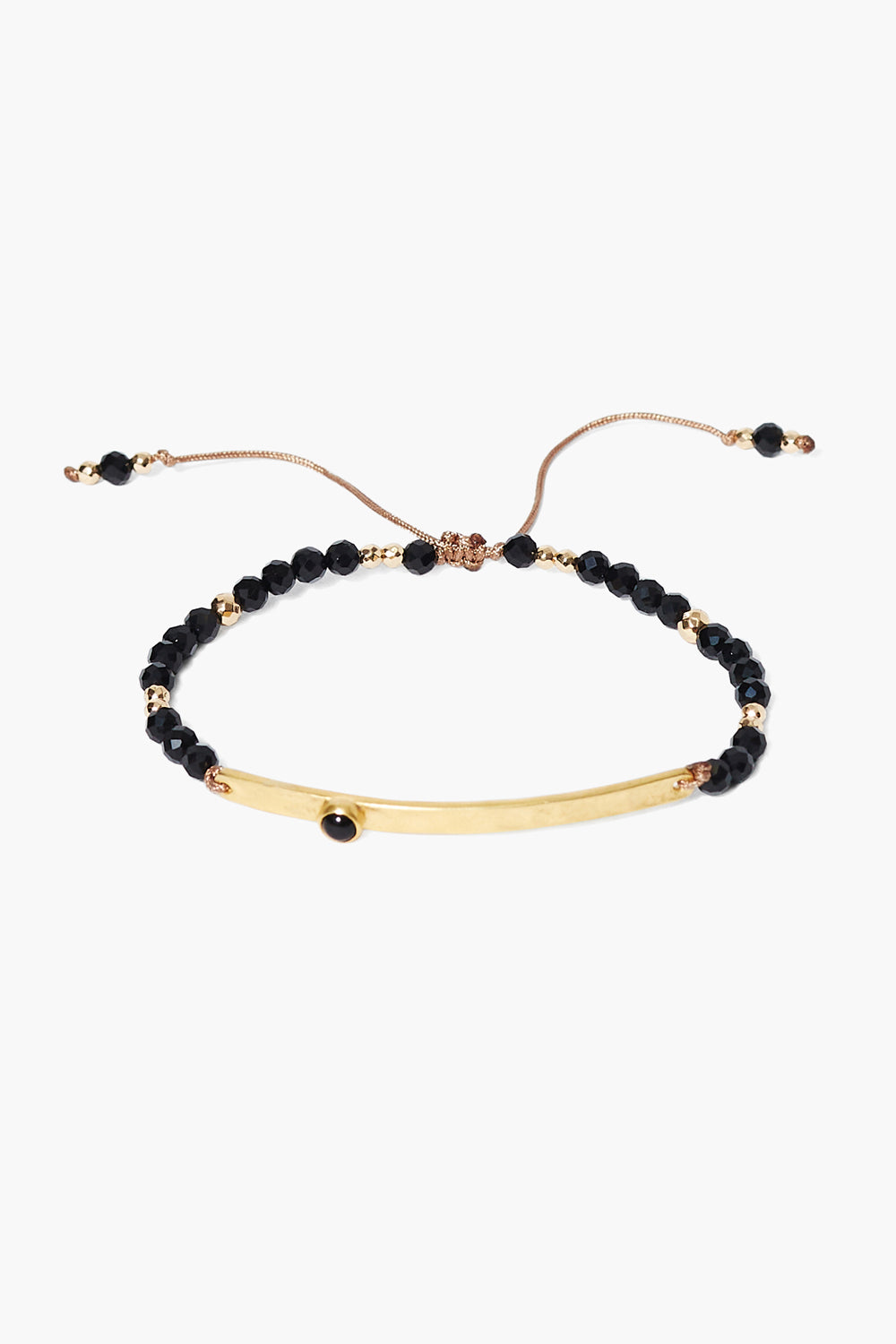 Onyx Mix Pull-Tie Bracelet for Everyday Wear