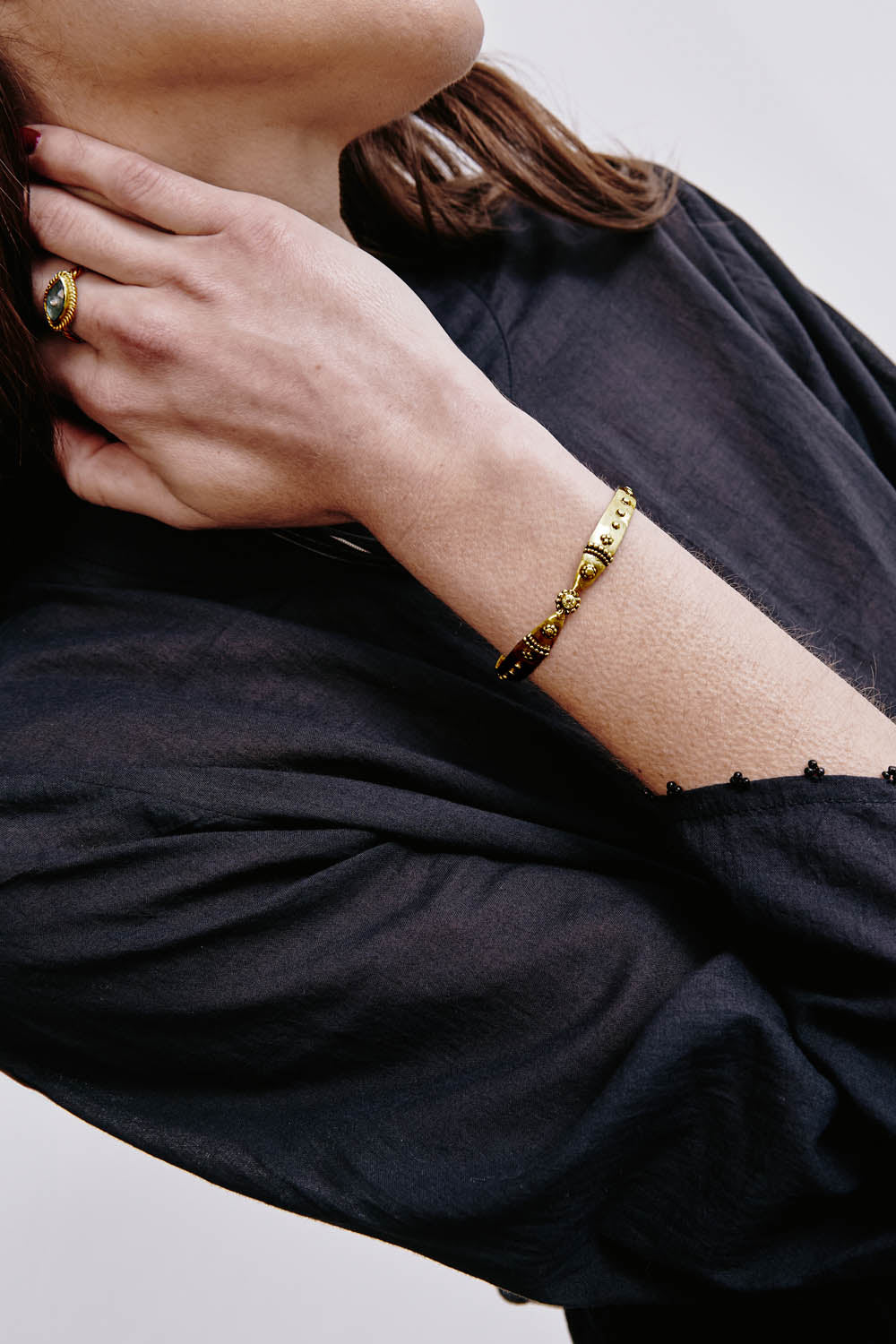 Yellow Gold Fisherman Style Cuff Bracelet