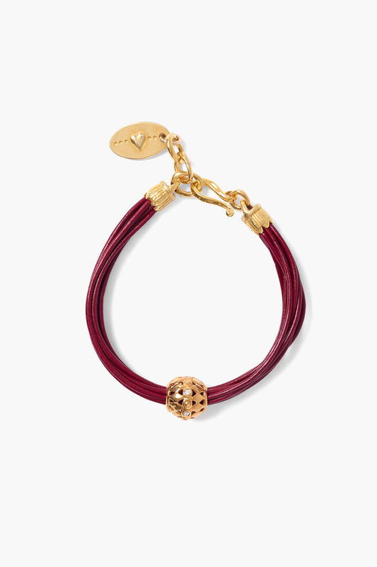 Garnet Leather Bracelet for Stylish Accessory