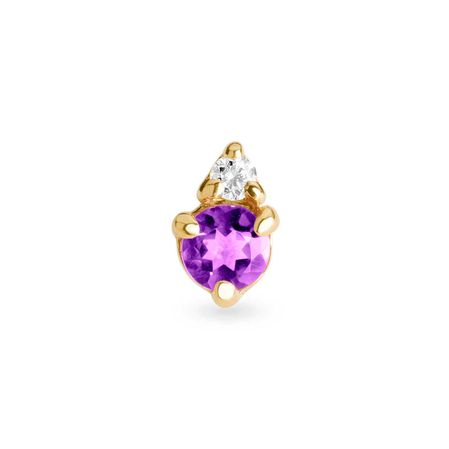 Colorful Birthstone and Diamond Stud Earrings