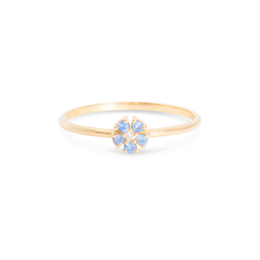 Blue Sapphire Floral Design Ring