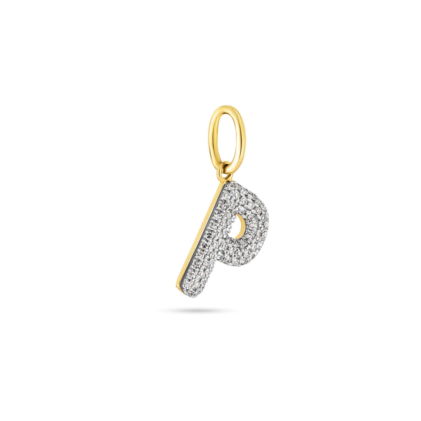 Pave Initial Charm in Bubble Design