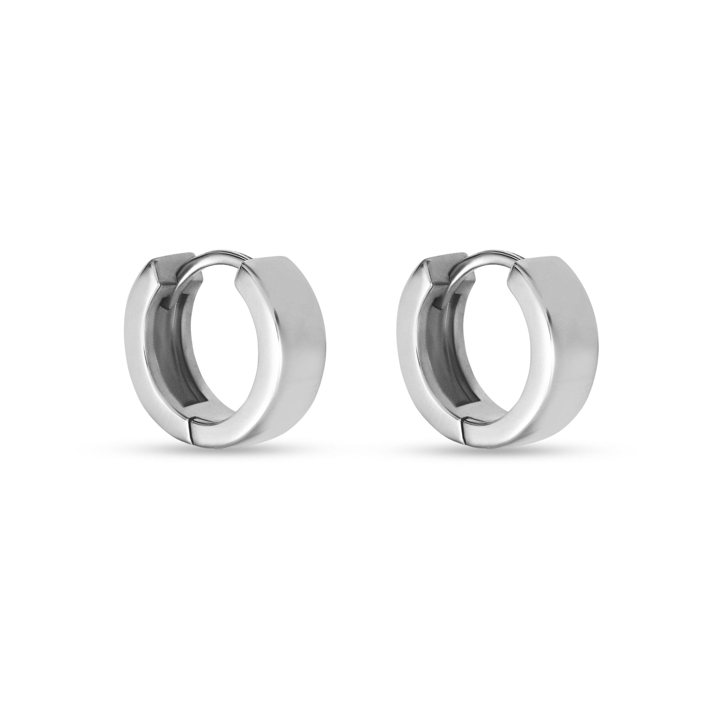 Bold Silver Second Hole Huggie Earrings