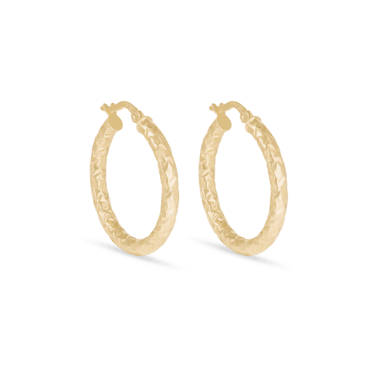 Bold Sparkle Hoop Earrings in Silver