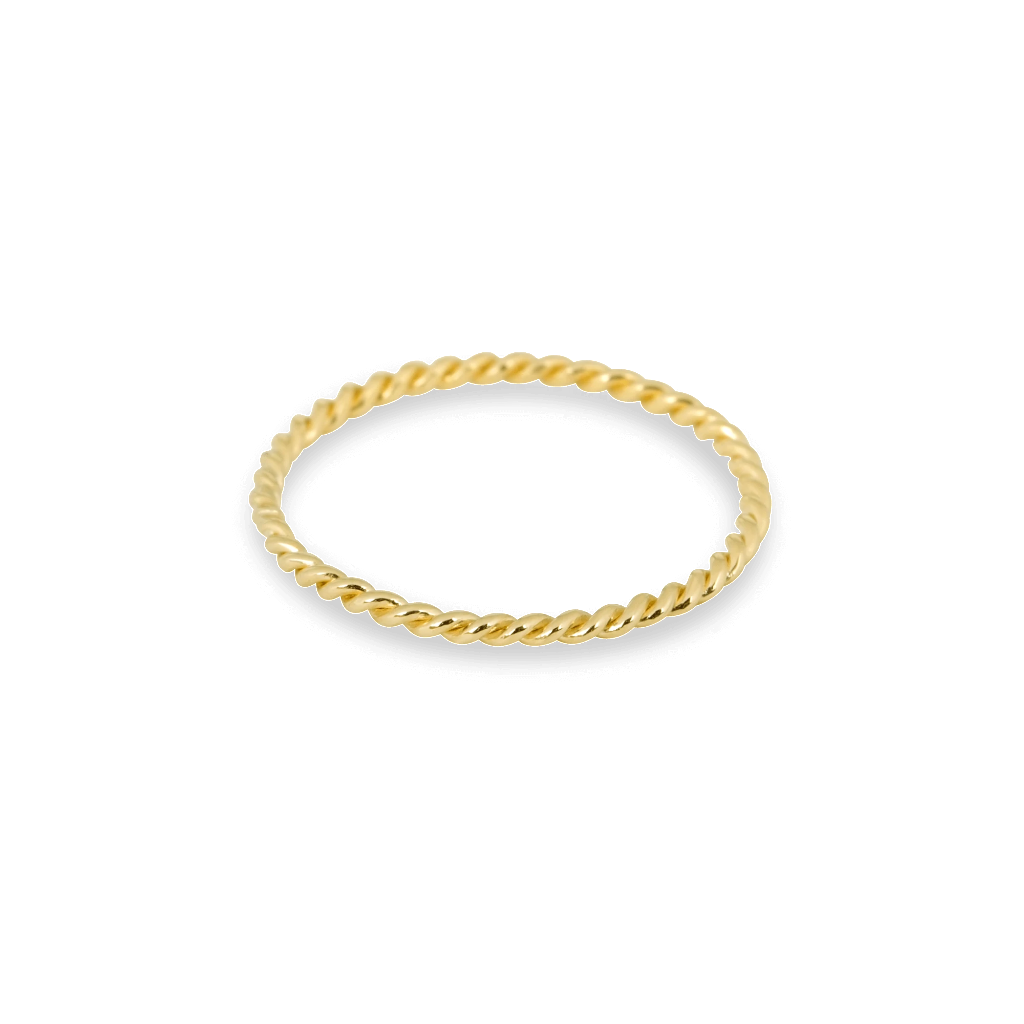 Gold Twist Ring with Bold Design