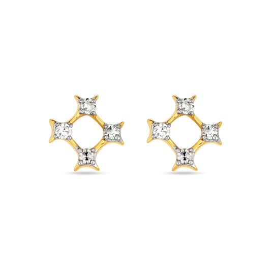 Glowing Aura Stud Earrings in Silver