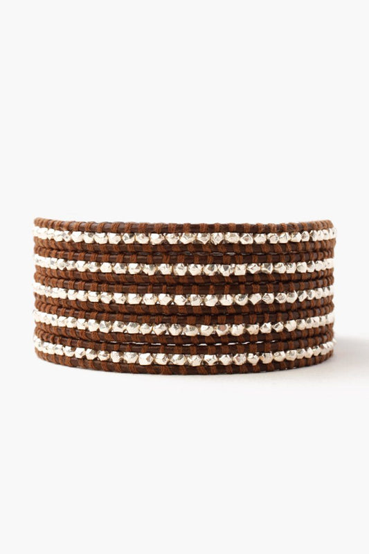 Sterling Silver Brown Wrap Bracelet Design