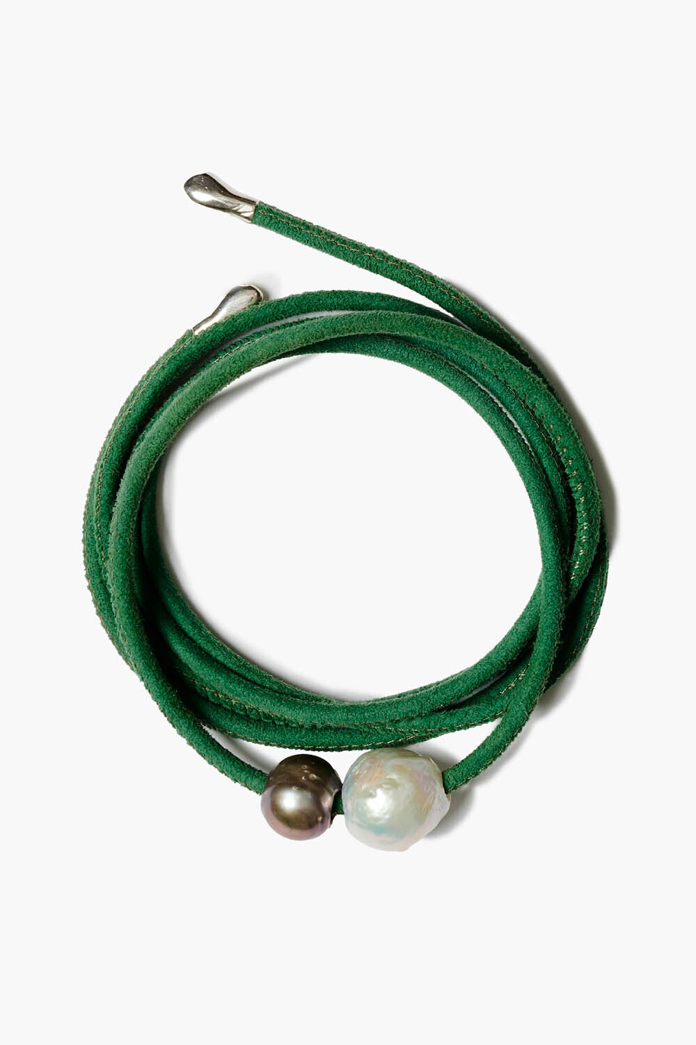 Green Leather Wrap Bracelet for Women