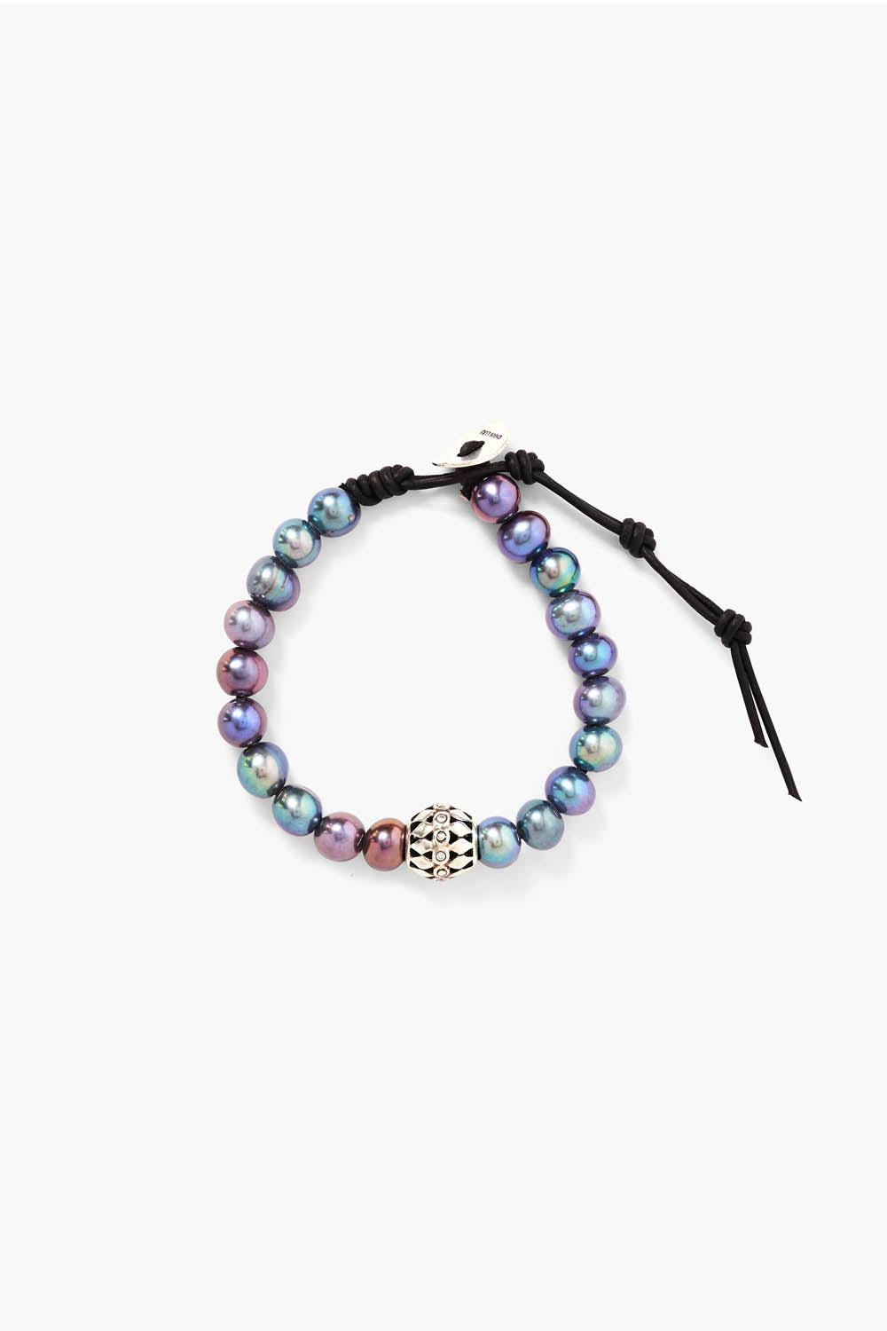 Diamond Single Wrap Bracelet with Peacock Pearl