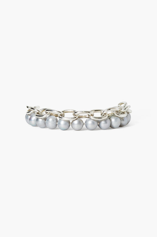 Grey Pearl Chain Bracelet Accessory