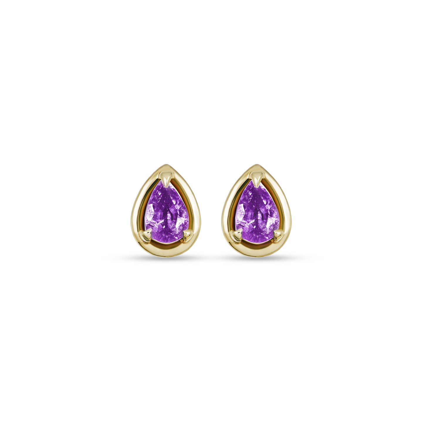 Pear Shaped Birthstone Stud Earrings