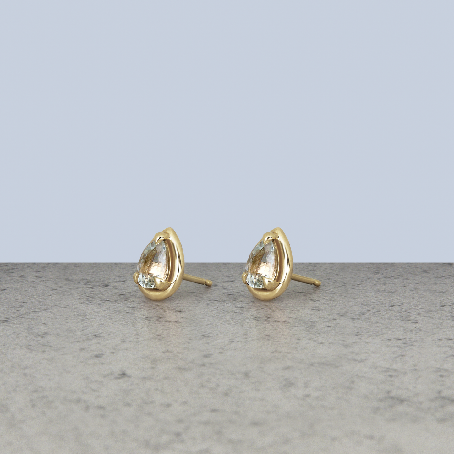 Pear Shaped Birthstone Stud Earrings