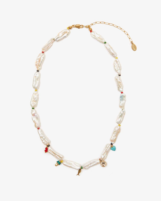 Elegant Biwa Pearl Strand Necklace for Women