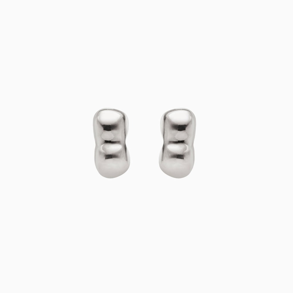 Simple Silver Bubble Stud Earrings