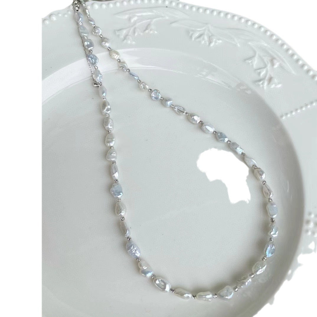 Keshi Pearl Necklace and Bracelet Set in Freshwater