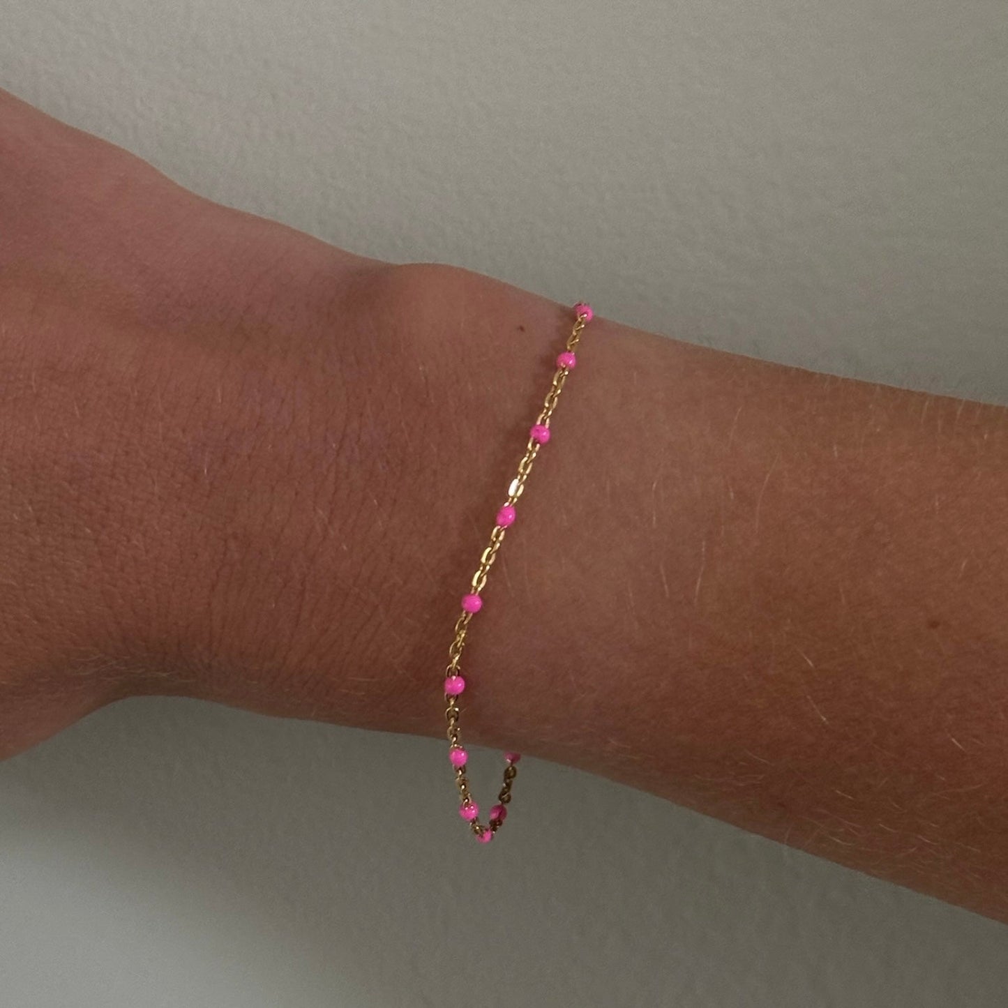 Pink Daisy Beaded Bracelet for Women