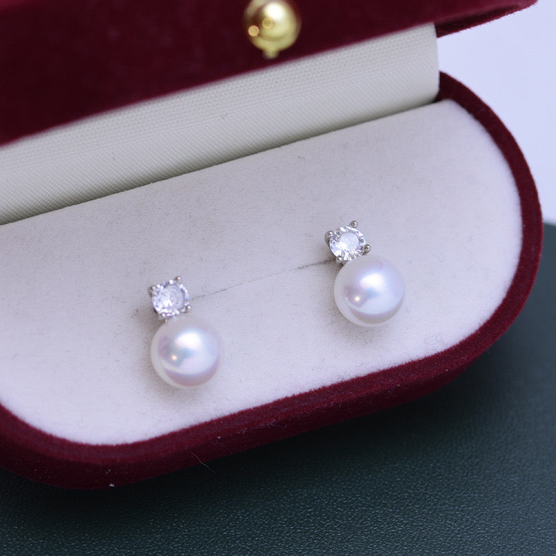 Freshwater Pearl Stud Earrings in Various Colors