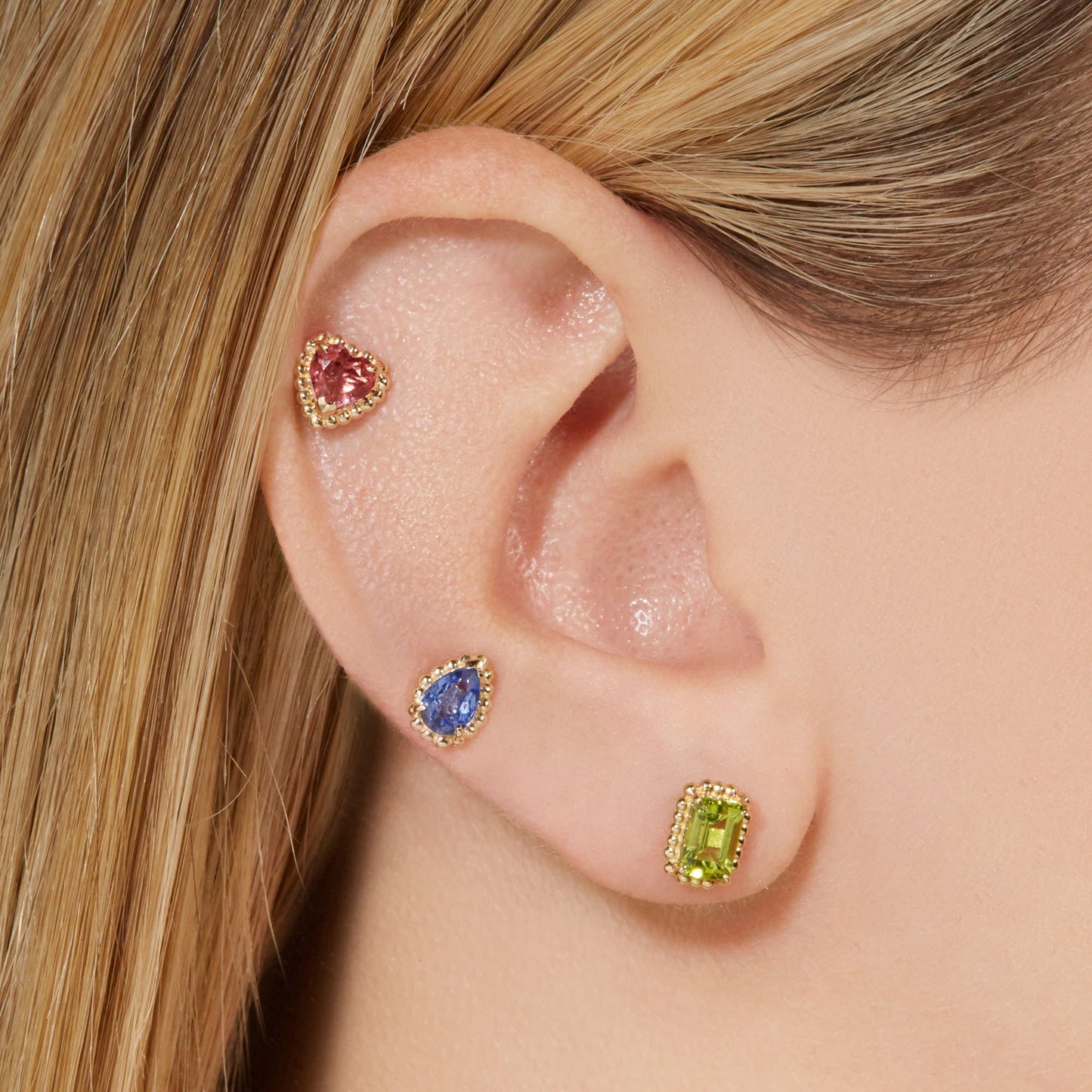 Peridot Stud Earrings in Candy Style