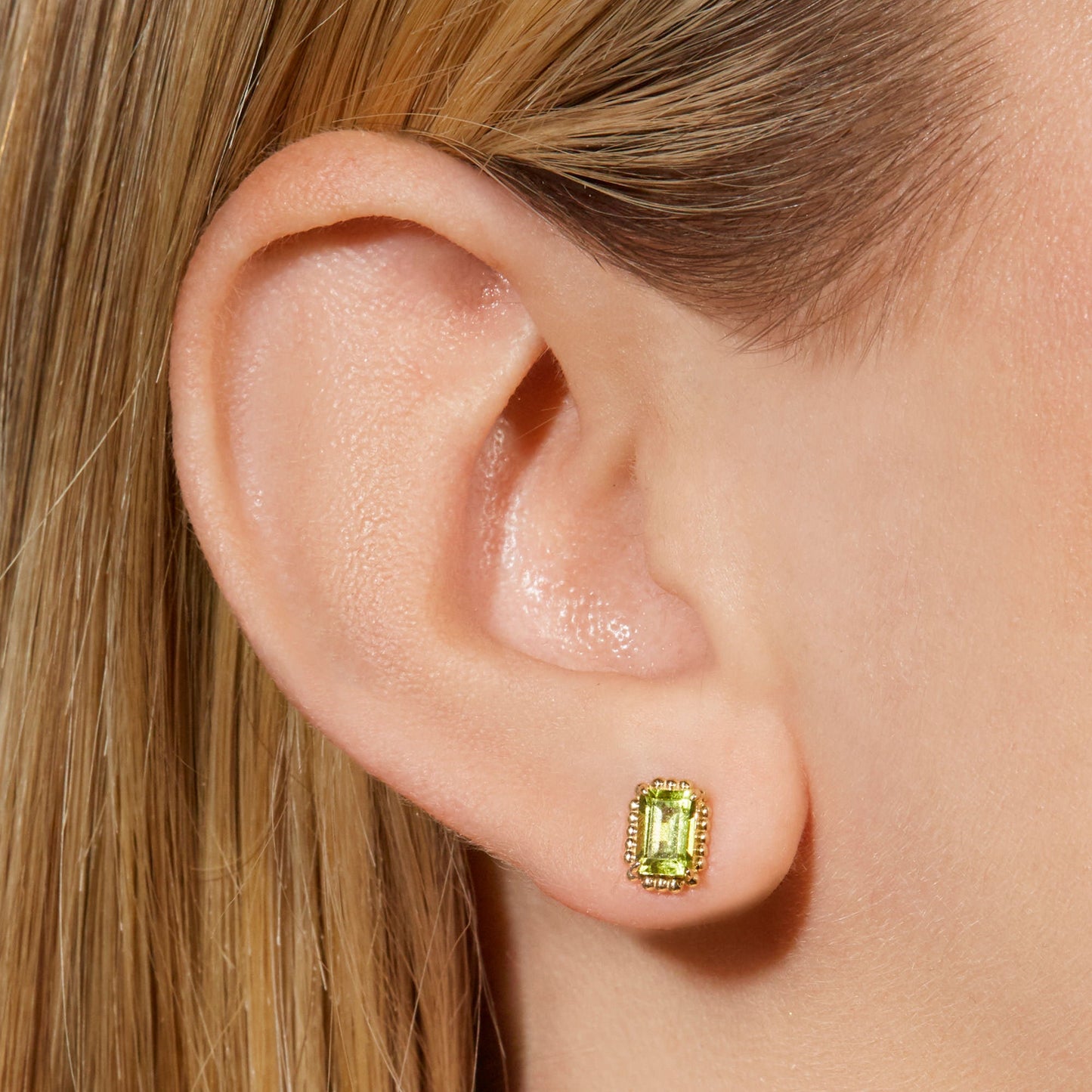 Peridot Stud Earrings in Candy Style