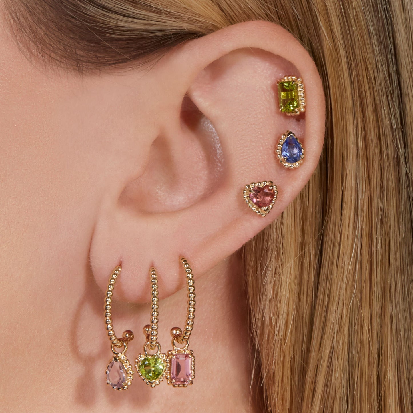 Peridot Stud Earrings in Candy Style