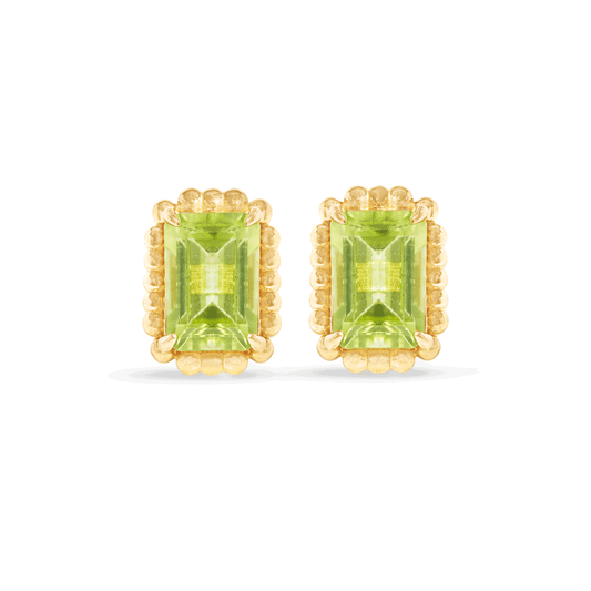 Peridot Stud Earrings in Candy Style