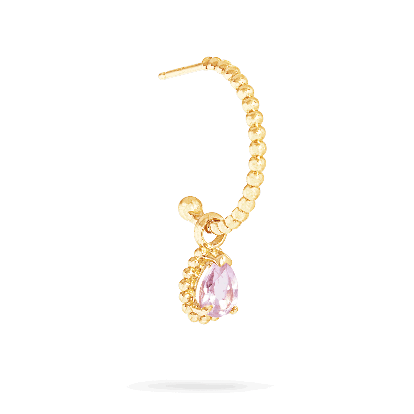 Pink Amethyst Hoop Charm Jewelry Piece