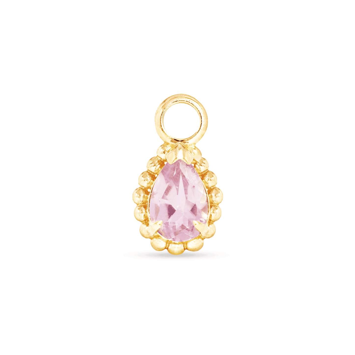 Pink Amethyst Hoop Charm Jewelry Piece