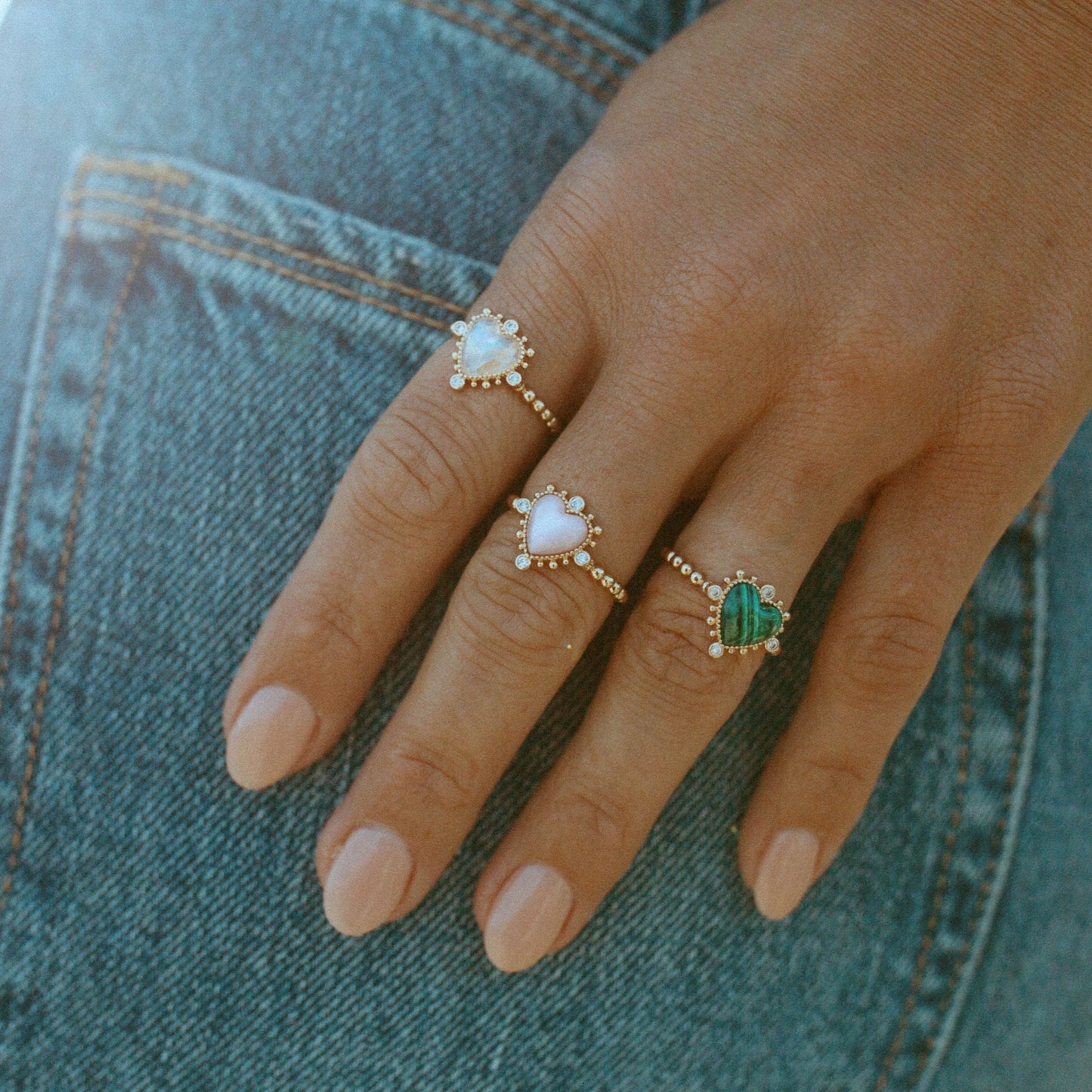 Moonstone Heart Ring in Elegant Design