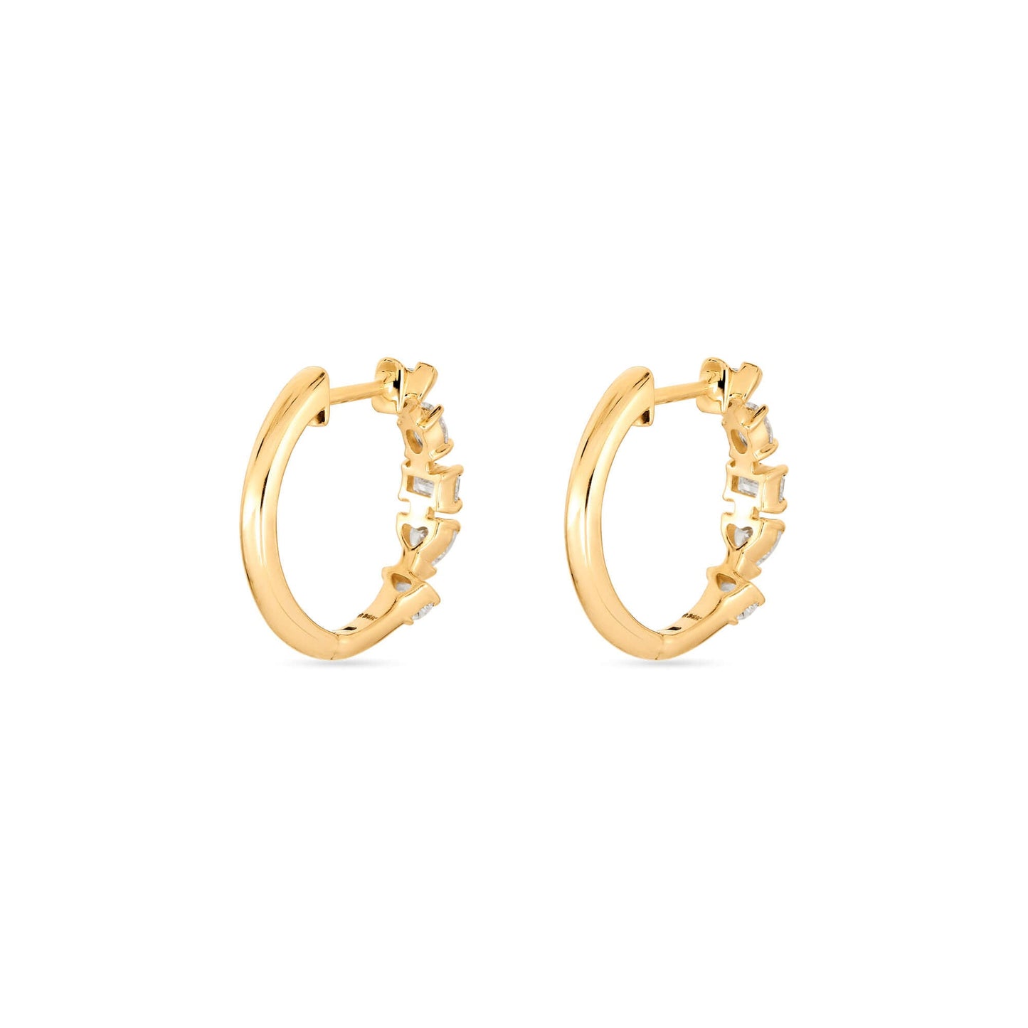 Lab-Created Diamond Hoop Earrings in Modern Style