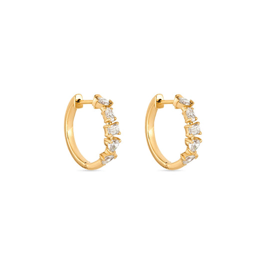 Lab-Created Diamond Hoop Earrings in Modern Style