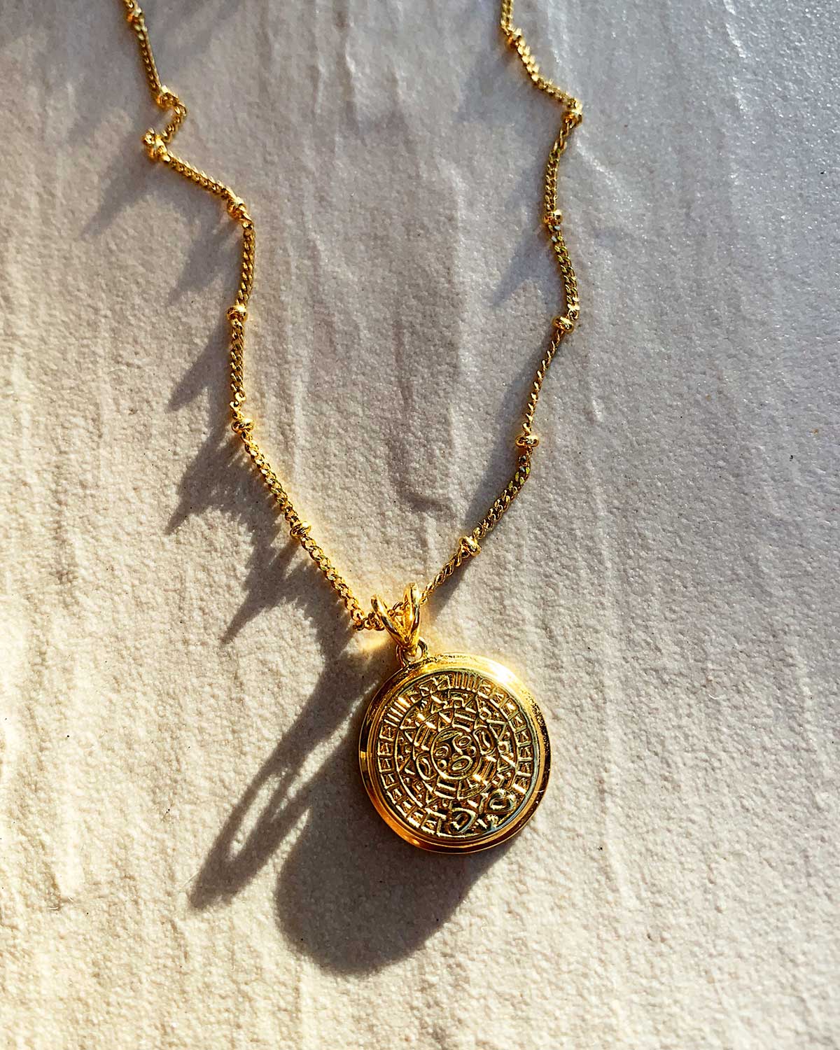 Aztec Coin Silver Necklace Design