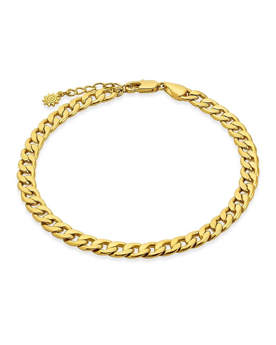 Cuban Style Chain Anklet in Silver