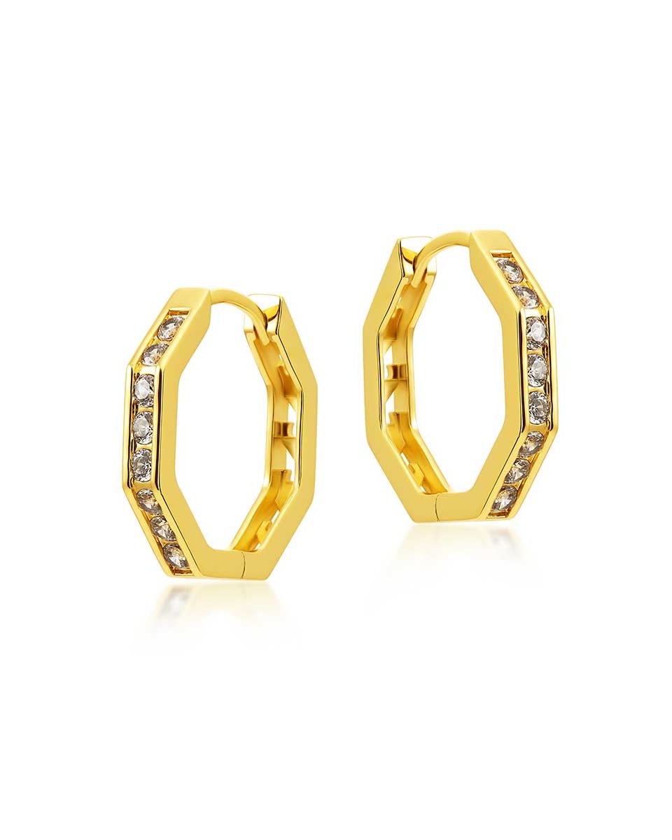 Hexagon Crystal Earrings in Stylish Design