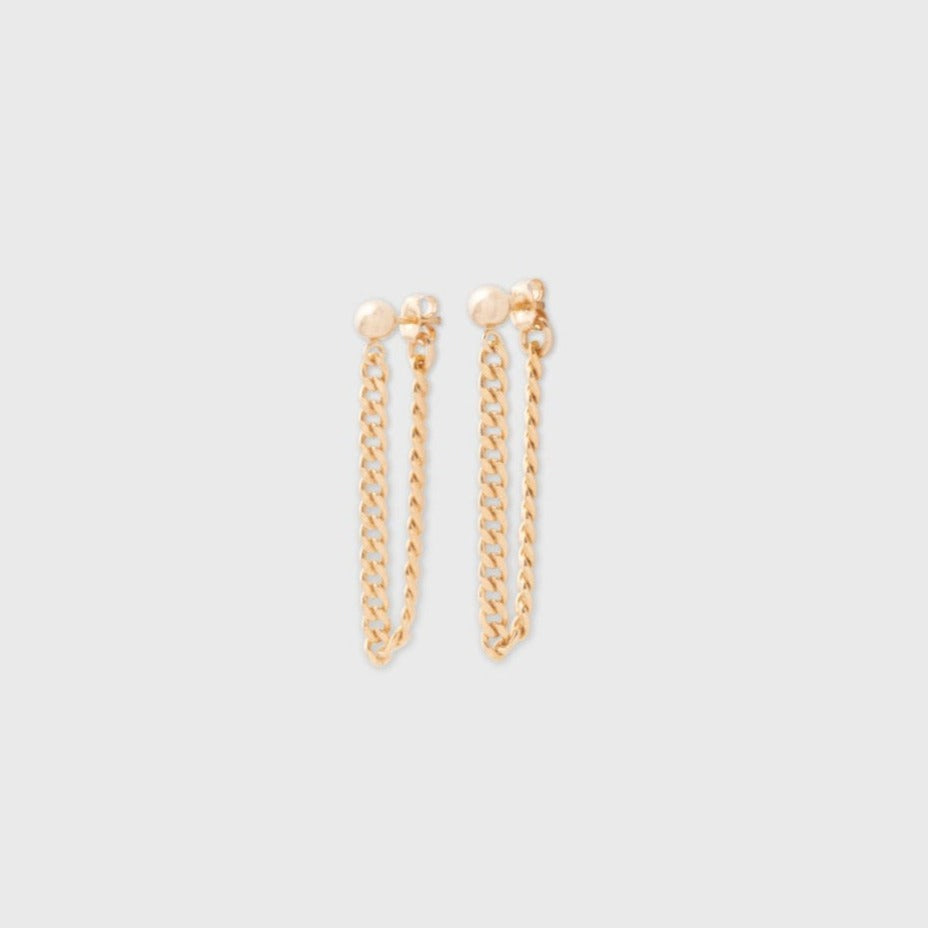 Gold Chain Earrings 20mm Stylish Design