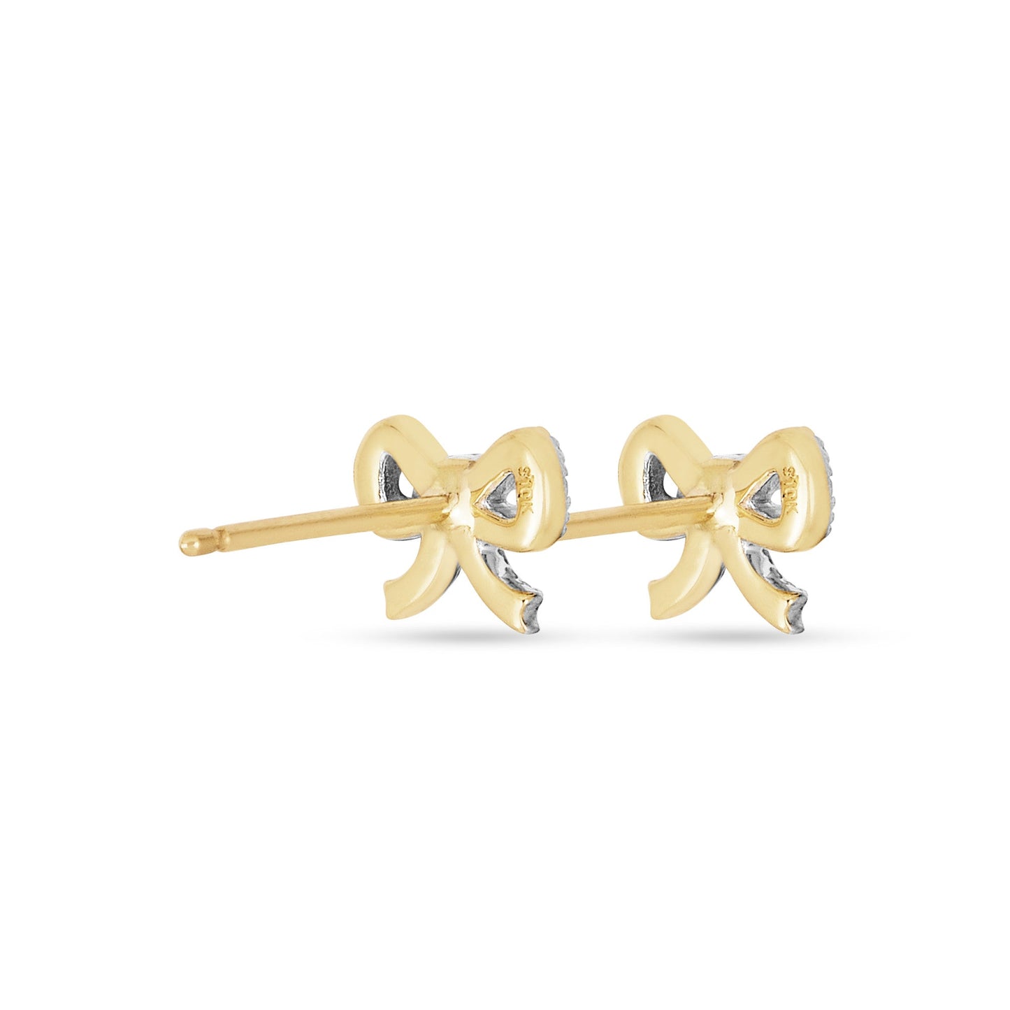 Elegant Diamond Bow Stud Earrings