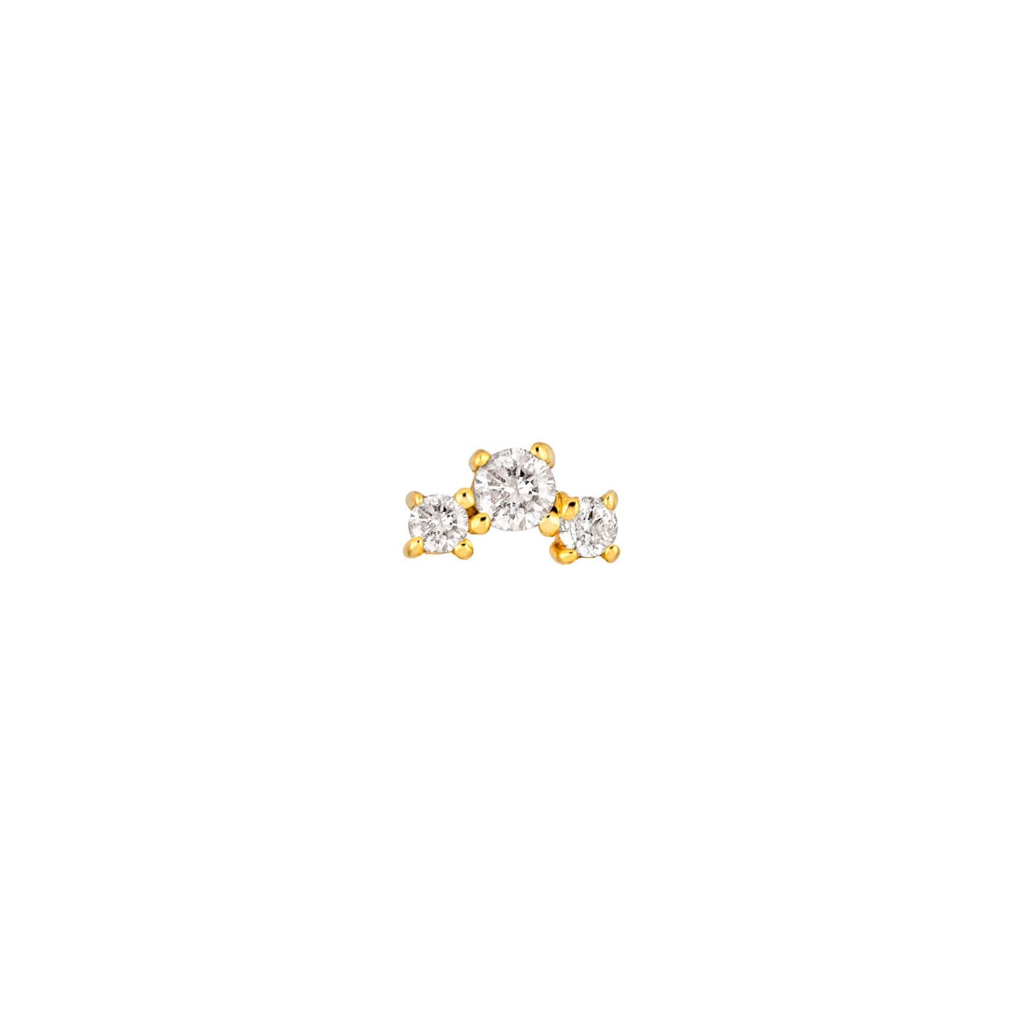 Dainty Trio Studs with Diamond Accent