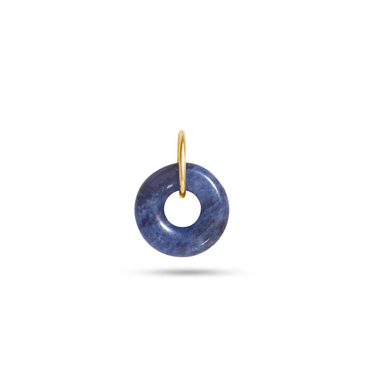 Sodalite Charm with Dainty Donut Design