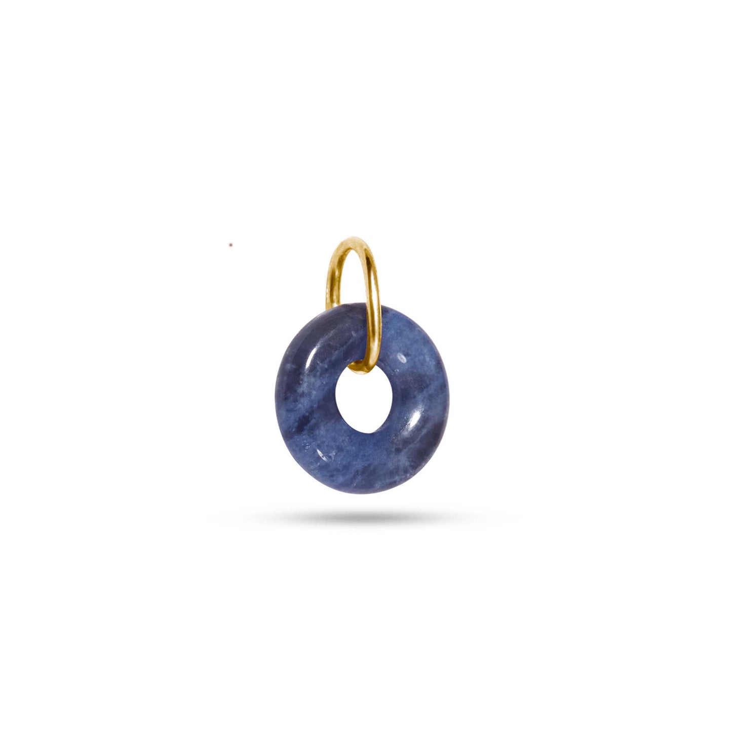 Sodalite Charm with Dainty Donut Design