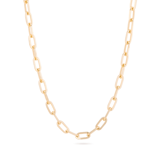 Delicate Paperclip Style Necklace in Gold