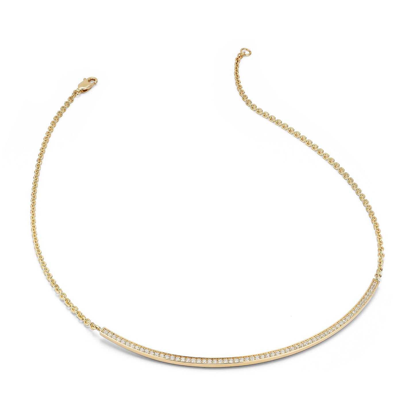 Diamond Bar Collar Necklace in 14kt Gold