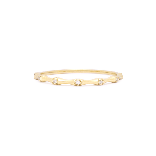 Elegant Diamond Bamboo Ring Design